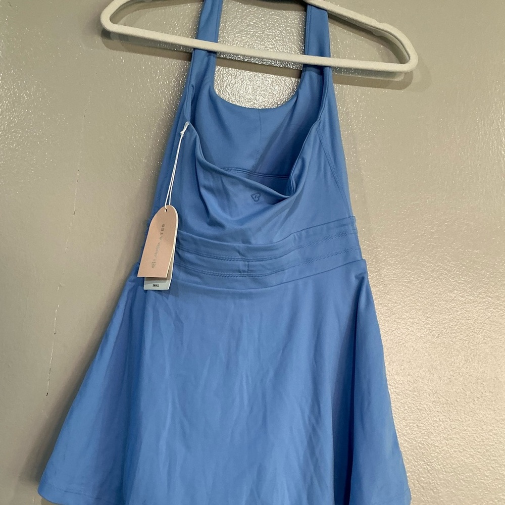 NWT BLOGILATES Women’s Game Set Match Halter Active  Dress.    Blue S - Picture 8 of 13